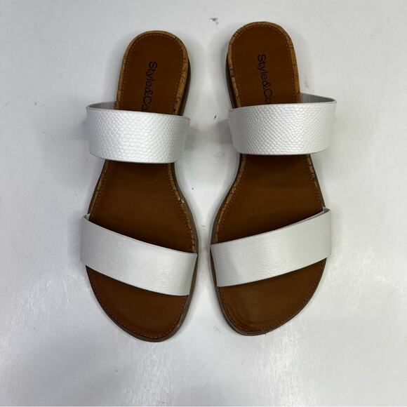 Style & Co Elliee Flat Cushioned slide sandals white - 5.5 - Picture 5 of 12